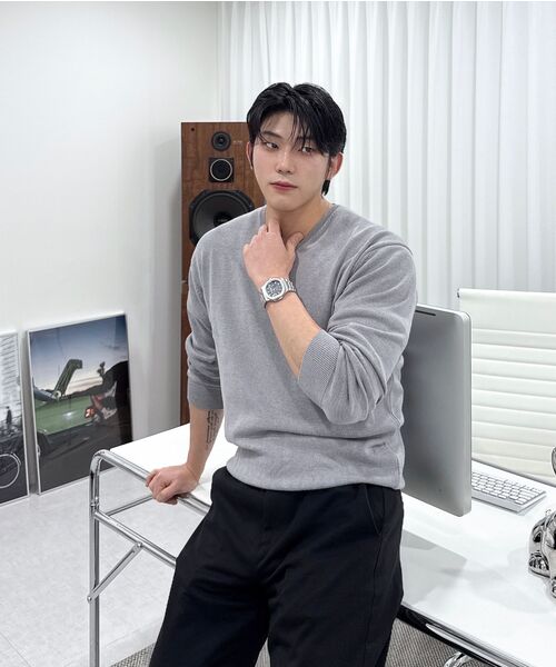 BOWLOW PRODUCT（バウロープロダクト）の「ヘアリーマッスルラウンド長袖ニットTシャツ[ブラック]（ニット/セーター・メンズ・その他・MEDIUM/LARGE）」の5枚目の写真