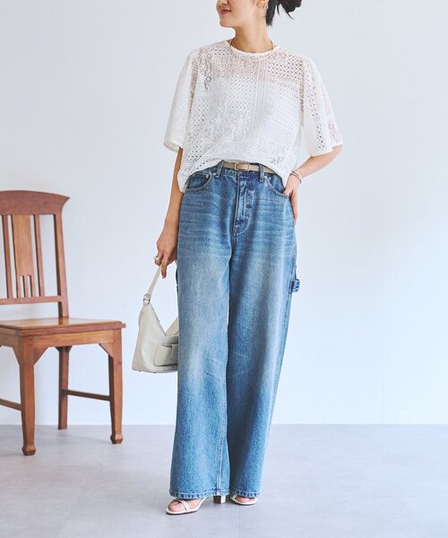 LIVETART（リヴェタート）の「《ZOZO先行予約開始》フレアスリーブレースプルオーバー（シャツ/ブラウス・レディース・ホワイト/ブラック・FREE）」の10枚目の写真