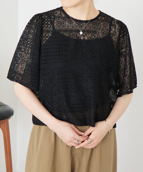 LIVETART（リヴェタート）の「《ZOZO先行予約開始》フレアスリーブレースプルオーバー（シャツ/ブラウス・レディース・ホワイト/ブラック・FREE）」の11枚目の写真