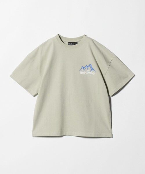 WILD THINGS（ワイルドシングス）の「【別注】＜WILD THINGS＞ マウンテン ショートスリーブ Tシャツ / キッズ 140cm-160cm（Tシャツ/カットソー・キッズ・オリーブ/ダークグレー/イエロー・L(160cm)/M(140-150cm)）」の2枚目の写真
