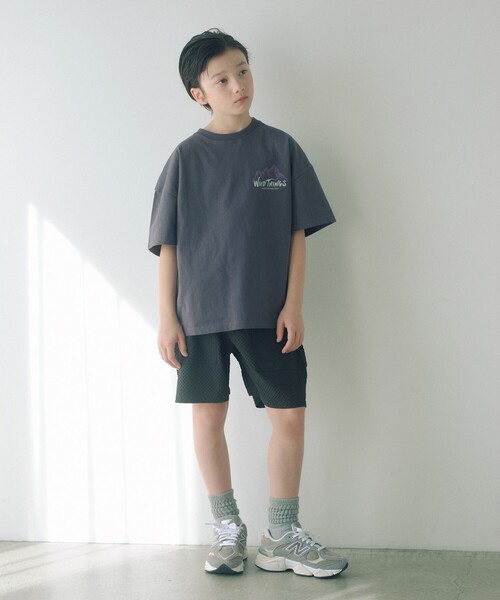 WILD THINGS（ワイルドシングス）の「【別注】＜WILD THINGS＞ マウンテン ショートスリーブ Tシャツ / キッズ 140cm-160cm（Tシャツ/カットソー・キッズ・オリーブ/ダークグレー/イエロー・L(160cm)/M(140-150cm)）」の5枚目の写真