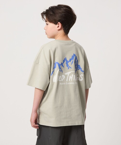 WILD THINGS（ワイルドシングス）の「【別注】＜WILD THINGS＞ マウンテン ショートスリーブ Tシャツ / キッズ 140cm-160cm（Tシャツ/カットソー・キッズ・オリーブ/ダークグレー/イエロー・L(160cm)/M(140-150cm)）」の6枚目の写真