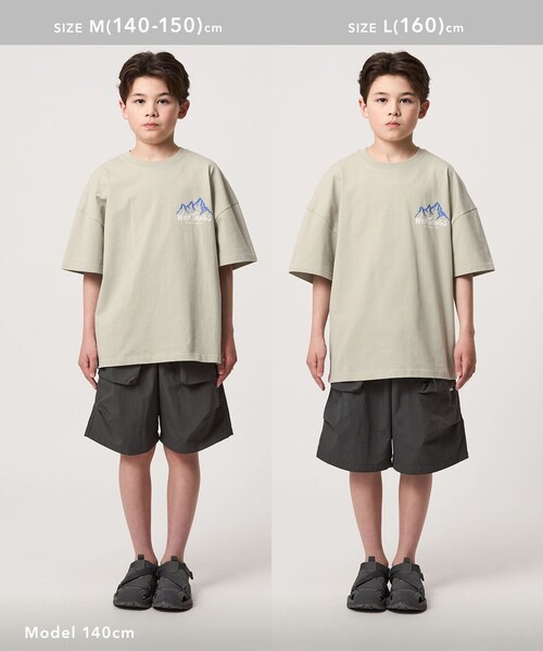 WILD THINGS（ワイルドシングス）の「【別注】＜WILD THINGS＞ マウンテン ショートスリーブ Tシャツ / キッズ 140cm-160cm（Tシャツ/カットソー・キッズ・オリーブ/ダークグレー/イエロー・L(160cm)/M(140-150cm)）」の8枚目の写真
