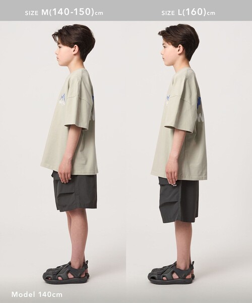 WILD THINGS（ワイルドシングス）の「【別注】＜WILD THINGS＞ マウンテン ショートスリーブ Tシャツ / キッズ 140cm-160cm（Tシャツ/カットソー・キッズ・オリーブ/ダークグレー/イエロー・L(160cm)/M(140-150cm)）」の9枚目の写真