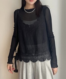 Rejoule（リジュール）の「コットンレース クロシェ編み キャミソールビスチェ（キャミソール）」