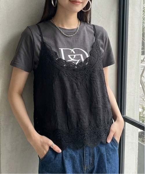 新品☆完売　クロシェ編みキャミソール ブラック フリーサイズ コットンレース クロシェ編み キャミビスチェ（キャミソール