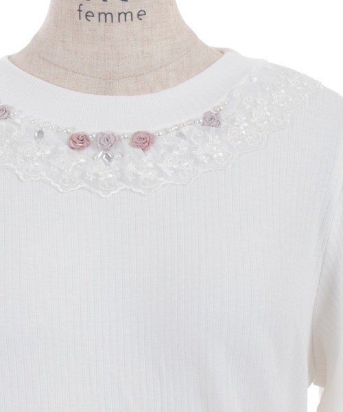 axes femme(アクシーズファム)の「吸水速乾ローズリブPO(Tシャツ/カットソー・レディース・ホワイト/サックスブルー/ブラック・FREE)」の8枚目の写真