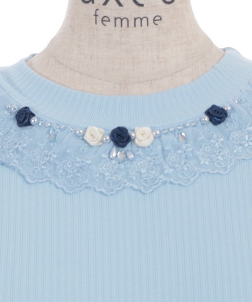 axes femme(アクシーズファム)の「吸水速乾ローズリブPO(Tシャツ/カットソー・レディース・ホワイト/サックスブルー/ブラック・FREE)」の17枚目の写真
