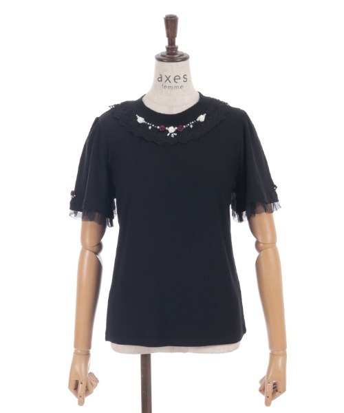 axes femme(アクシーズファム)の「吸水速乾ローズリブPO(Tシャツ/カットソー・レディース・ホワイト/サックスブルー/ブラック・FREE)」の21枚目の写真