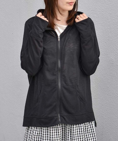 Bleu Bleuet（ブルーブルーエ）の「ジップパーカー（パーカー・レディース・ブラック/グレー系その他/オフホワイト・L）」の22枚目の写真