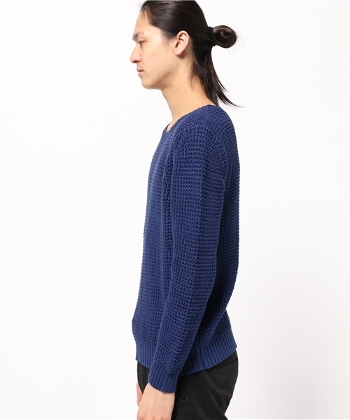 EDIFICE（エディフィス）の「◇5ゲージタッククルーネックニット（ニット/セーター・メンズ・ブルー/ホワイト系その他/キャメル・48/44/46）」の15枚目の写真