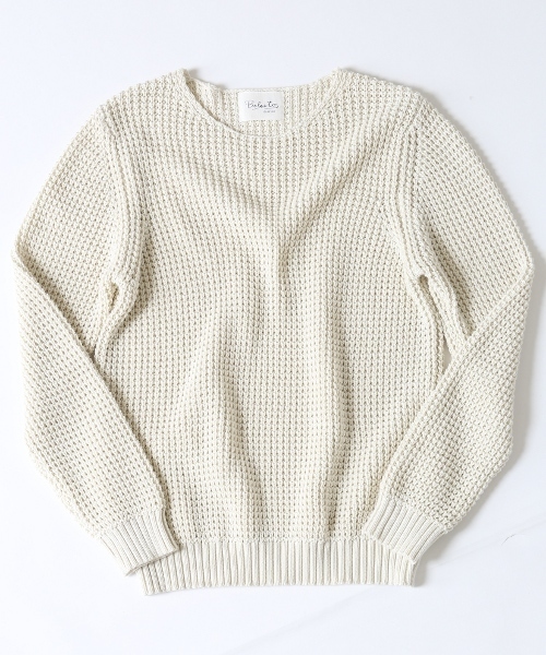 EDIFICE（エディフィス）の「◇5ゲージタッククルーネックニット（ニット/セーター・メンズ・ブルー/ホワイト系その他/キャメル・48/44/46）」の8枚目の写真