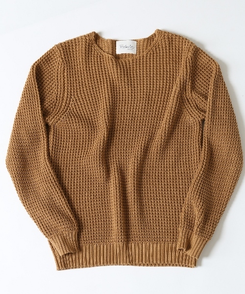 EDIFICE（エディフィス）の「◇5ゲージタッククルーネックニット（ニット/セーター・メンズ・ブルー/ホワイト系その他/キャメル・48/44/46）」の10枚目の写真