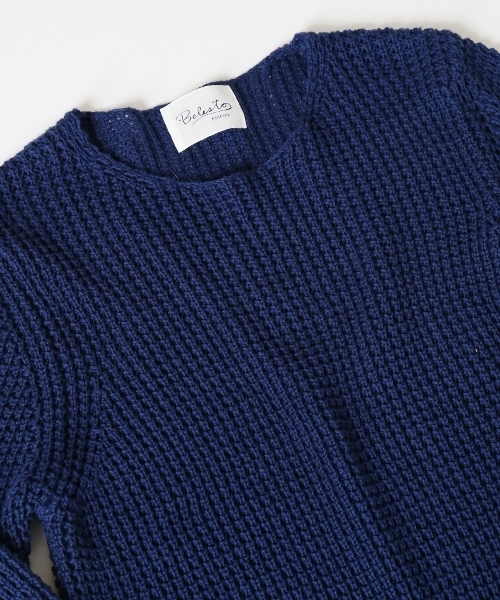 EDIFICE（エディフィス）の「◇5ゲージタッククルーネックニット（ニット/セーター・メンズ・ブルー/ホワイト系その他/キャメル・48/44/46）」の12枚目の写真