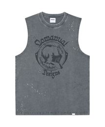 JOUST WASHED SLEEVELESS TEE - WASHED GRAY