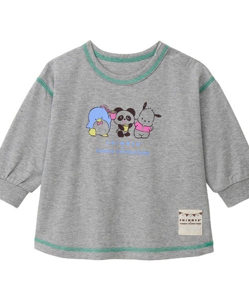 SWIMMER(SWIMMER)の「SWIMMER×サンリオキャラクターズ 配色ステッチプリント長袖Tシャツ(Tシャツ/カットソー・キッズ・杢グレー/アイボリー・80/90/100/110/120)」の2枚目の写真