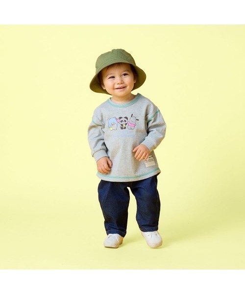 SWIMMER(SWIMMER)の「SWIMMER×サンリオキャラクターズ 配色ステッチプリント長袖Tシャツ(Tシャツ/カットソー・キッズ・杢グレー/アイボリー・80/90/100/110/120)」の4枚目の写真