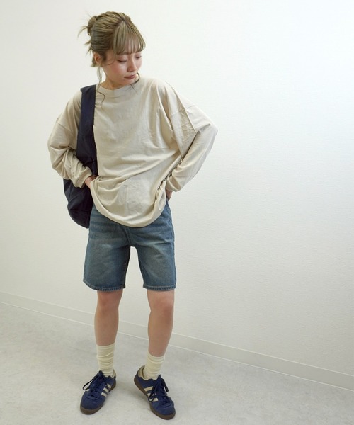 gossara(ゴサラ)の「【程よいオーバーサイズ】リラックススタイルBIGロンT(Tシャツ/カットソー・レディース・ブラック/ホワイト/ベージュ・FREE)」の9枚目の写真
