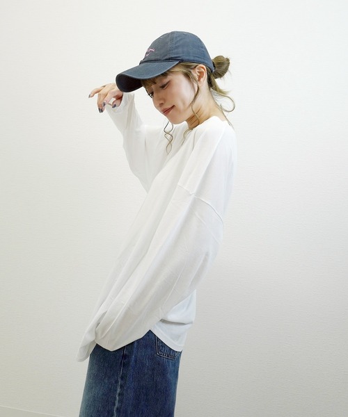 gossara(ゴサラ)の「【程よいオーバーサイズ】リラックススタイルBIGロンT(Tシャツ/カットソー・レディース・ブラック/ホワイト/ベージュ・FREE)」の14枚目の写真