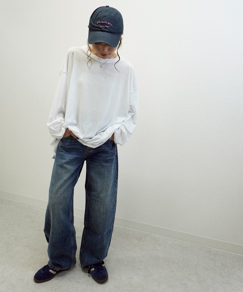 gossara(ゴサラ)の「【程よいオーバーサイズ】リラックススタイルBIGロンT(Tシャツ/カットソー・レディース・ブラック/ホワイト/ベージュ・FREE)」の17枚目の写真