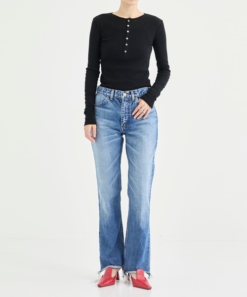 KEY TIMEZ(キータイムズ)の「【INSCRIRE/アンスクリア】002 Flare Denim(デニムパンツ・レディース・ブラック・30inch/29inch)」の3枚目の写真