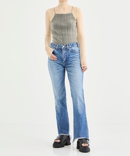 KEY TIMEZ(キータイムズ)の「【INSCRIRE/アンスクリア】002 Flare Denim(デニムパンツ・レディース・ブラック・30inch/29inch)」の4枚目の写真