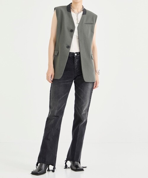 KEY TIMEZ(キータイムズ)の「【INSCRIRE/アンスクリア】002 Flare Denim(デニムパンツ・レディース・ブラック・30inch/29inch)」の12枚目の写真