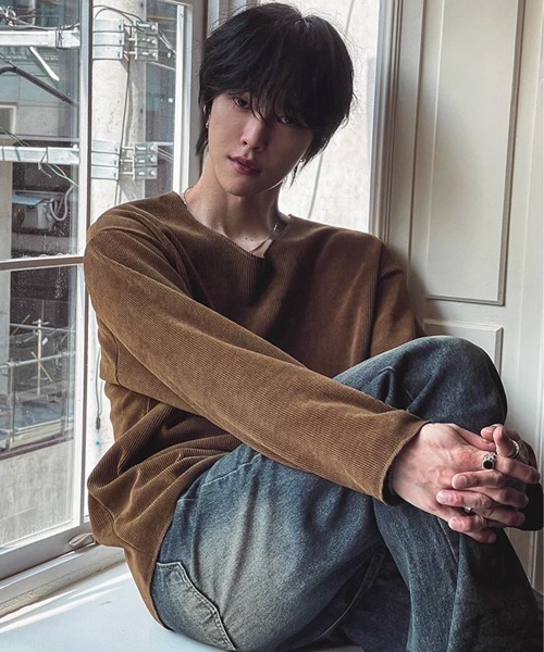 NOWLE(ノウル)の「【NOWLE】Vネック リブテクスチャー ロングスリーブ Tシャツ カットソー(Tシャツ/カットソー・メンズ・ブラウン/ブラック・X-LARGE/LARGE/MEDIUM)」の17枚目の写真