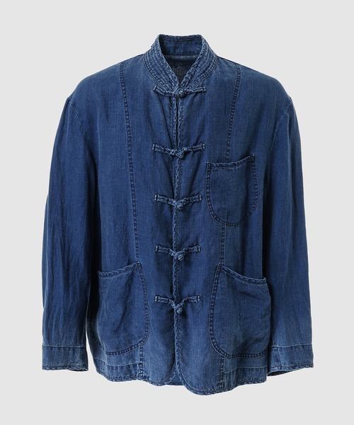 INDIGO LINEN CHINESE JACKET（その他アウター）｜PORTER CLASSIC
