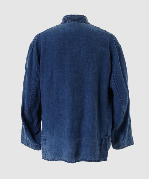 INDIGO LINEN CHINESE JACKET（その他アウター）｜PORTER CLASSIC
