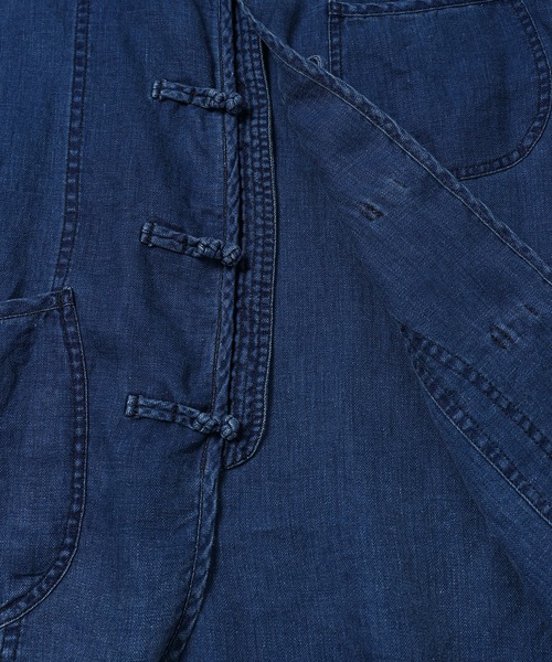 INDIGO LINEN CHINESE JACKET（その他アウター）｜PORTER CLASSIC
