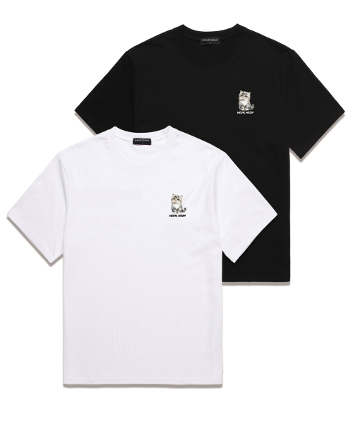 WISSY（ウィッシー）の「MEOW MEOW 半袖Tシャツ (WS040) ブラック（Tシャツ/カットソー・メンズ・その他・SMALL/MEDIUM/LARGE/X-LARGE/XX-LARGE）」の4枚目の写真
