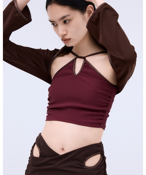 THINGS THAT MATTER(シングス ザット マター)の「BOLERO & CAMI SWIM SET / ボレロ & キャミ スイム セット(水着・レディース・ブラック/ボルドー/ベージュ・2/1)」の3枚目の写真