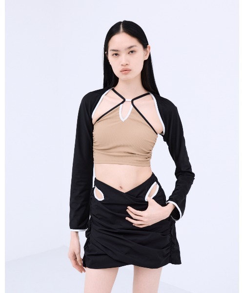 THINGS THAT MATTER(シングス ザット マター)の「BOLERO & CAMI SWIM SET / ボレロ & キャミ スイム セット(水着・レディース・ブラック/ボルドー/ベージュ・2/1)」の5枚目の写真