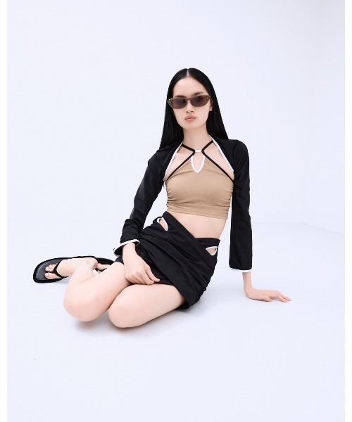 THINGS THAT MATTER(シングス ザット マター)の「BOLERO & CAMI SWIM SET / ボレロ & キャミ スイム セット(水着・レディース・ブラック/ボルドー/ベージュ・2/1)」の7枚目の写真