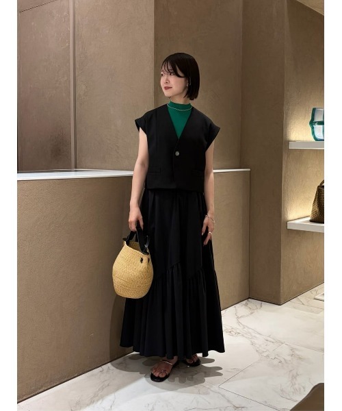 allureville(アルアバイル)の「フレンチスリーブショートジレ(その他アウター・レディース・ベージュ/ブラック・2)」の18枚目の写真