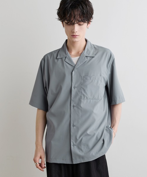 ASTRONOMY(アストロノミー)の「Buyer's Select/ポリエステル半袖オーバーシャツ(シャツ/ブラウス・メンズ・ブラック/ブルー/チャコール/ホワイト・L/M/XL)」の4枚目の写真