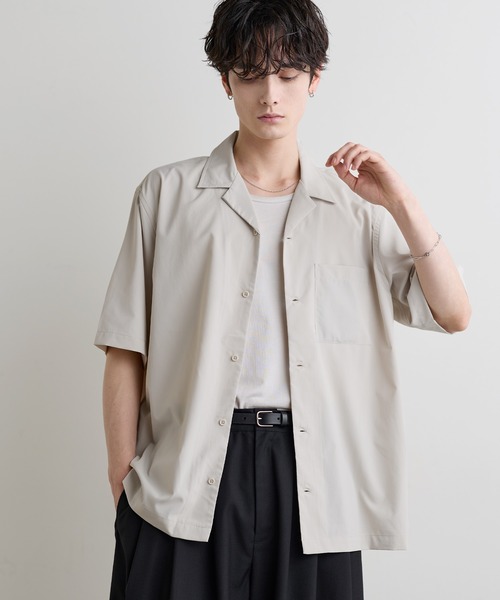 ASTRONOMY(アストロノミー)の「Buyer's Select/ポリエステル半袖オーバーシャツ(シャツ/ブラウス・メンズ・ブラック/ブルー/チャコール/ホワイト・L/M/XL)」の7枚目の写真