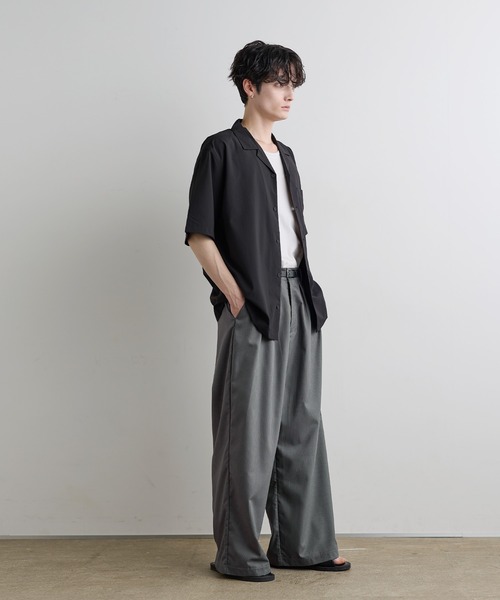 ASTRONOMY(アストロノミー)の「Buyer's Select/ポリエステル半袖オーバーシャツ(シャツ/ブラウス・メンズ・ブラック/ブルー/チャコール/ホワイト・L/M/XL)」の16枚目の写真