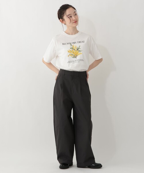 Afternoon Tea(アフタヌーンティー)の「フラワープリントTシャツ/ミモザ(Tシャツ/カットソー・レディース・ネイビー/オフホワイト・MEDIUM)」の7枚目の写真
