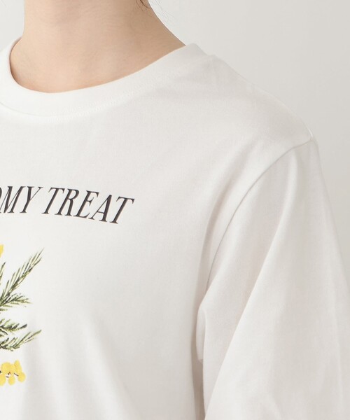 Afternoon Tea(アフタヌーンティー)の「フラワープリントTシャツ/ミモザ(Tシャツ/カットソー・レディース・ネイビー/オフホワイト・MEDIUM)」の6枚目の写真