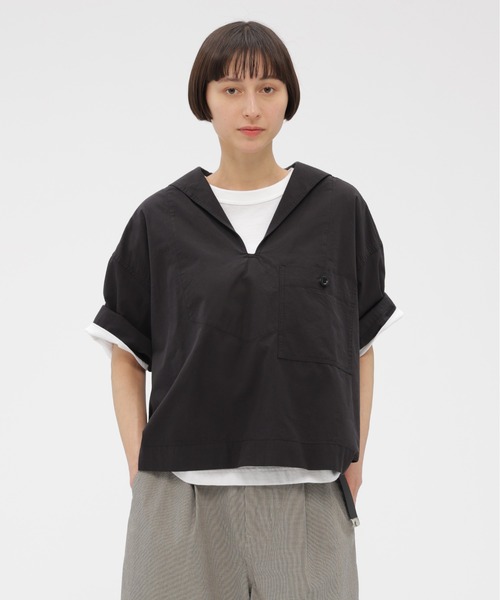 【新品】MHL. マーガレットハウエル　レディース　シャツ コットン 黒　M 106917318b_8_d_500.jpg