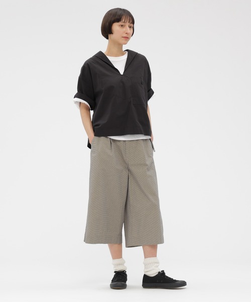 MHL.（エムエイチエル）の「SANDED COTTON LINEN（シャツ/ブラウス・レディース・スモークグレー/ブラック・2/1）」の3枚目の写真
