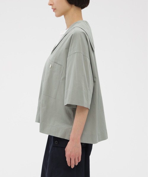 MHL.（エムエイチエル）の「SANDED COTTON LINEN（シャツ/ブラウス・レディース・スモークグレー/ブラック・2/1）」の9枚目の写真