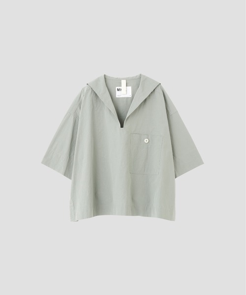 MHL.（エムエイチエル）の「SANDED COTTON LINEN（シャツ/ブラウス・レディース・スモークグレー/ブラック・2/1）」の11枚目の写真