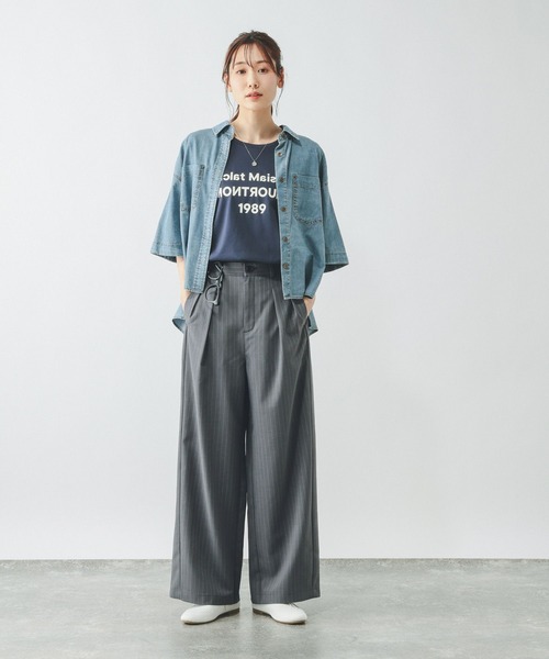 GLOBAL WORK（グローバルワーク）の「ノンストレスリッチワイドパンツ/632962（その他パンツ・レディース・モカ/ベージュ/グレー系/ブラウン系/ブラック・X-SMALL/LARGE/MEDIUM/SMALL）」の10枚目の写真