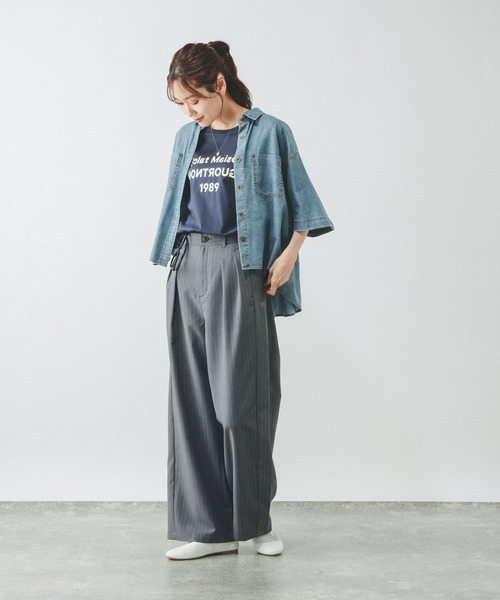 GLOBAL WORK（グローバルワーク）の「ノンストレスリッチワイドパンツ/632962（その他パンツ・レディース・モカ/ベージュ/グレー系/ブラウン系/ブラック・X-SMALL/LARGE/MEDIUM/SMALL）」の11枚目の写真
