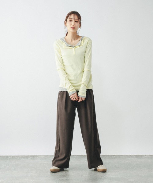 GLOBAL WORK（グローバルワーク）の「ノンストレスリッチワイドパンツ/632962（その他パンツ・レディース・モカ/ベージュ/グレー系/ブラウン系/ブラック・X-SMALL/LARGE/MEDIUM/SMALL）」の17枚目の写真