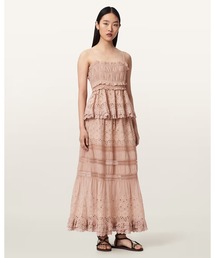 ALLSAINTS（オールセインツ）の「CAMILLE EMBROIDERED TIERED MAXI SKIRT | CAMILLE エンベリッシュド ティアード マキシ スカート（スカート）」