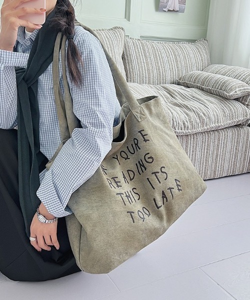 Vipoa(ヴィポア)の「Logo print tote bag(トートバッグ・レディース・グレー/カモフラージュ・FREE)」の10枚目の写真